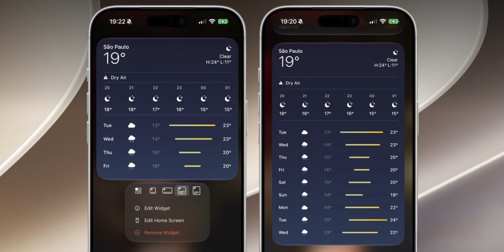 Full-screen widgets on iPhone: how they work. Widgets can take up the entire screen. Photo.