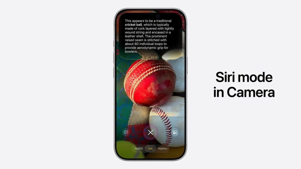 Apple embedded Siri AI right into the camera app. Image: Apple