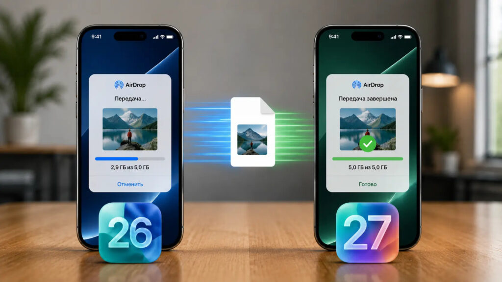 What changed in iPhone performance after installing iOS 27. AirDrop in the new system is faster, and this has already been verified. Photo.