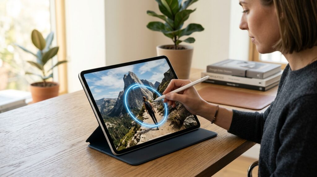 Visual Intelligence lets you circle an object on a screenshot using Apple Pencil