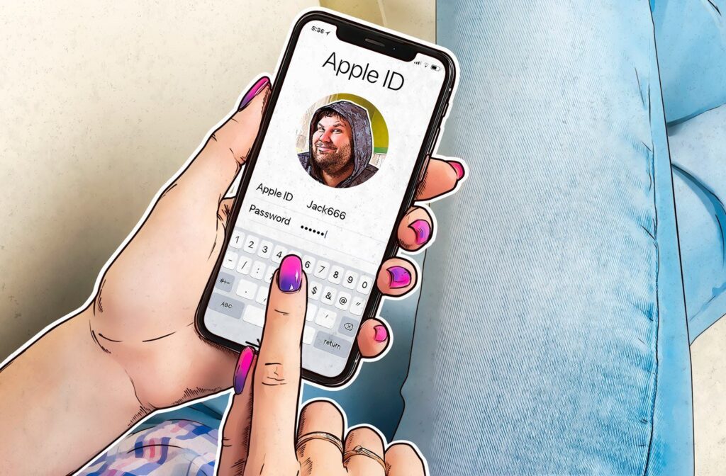 Can the previous owner read your data. Be careful with third-party Apple IDs. Photo.