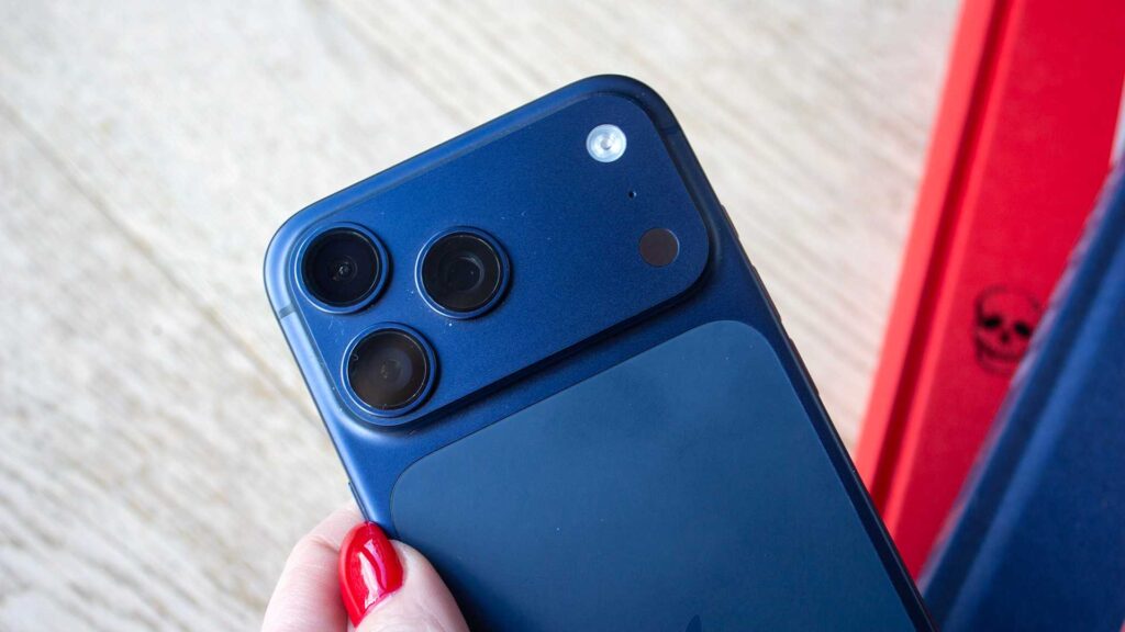 The iPhone 17 Pro Max looks really sharp in blue