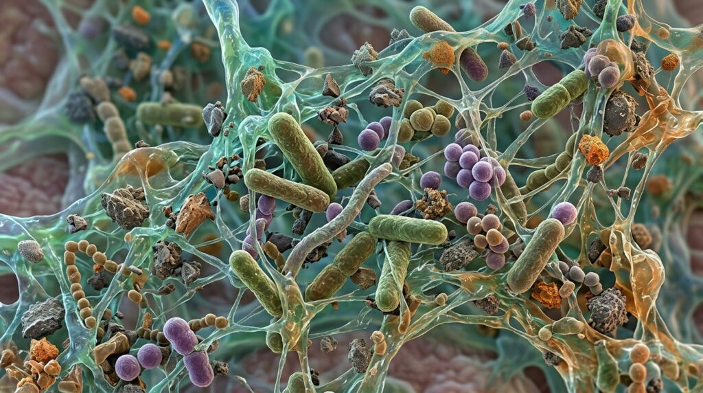 Microbes and dust particles get trapped in the sticky layer of mucus