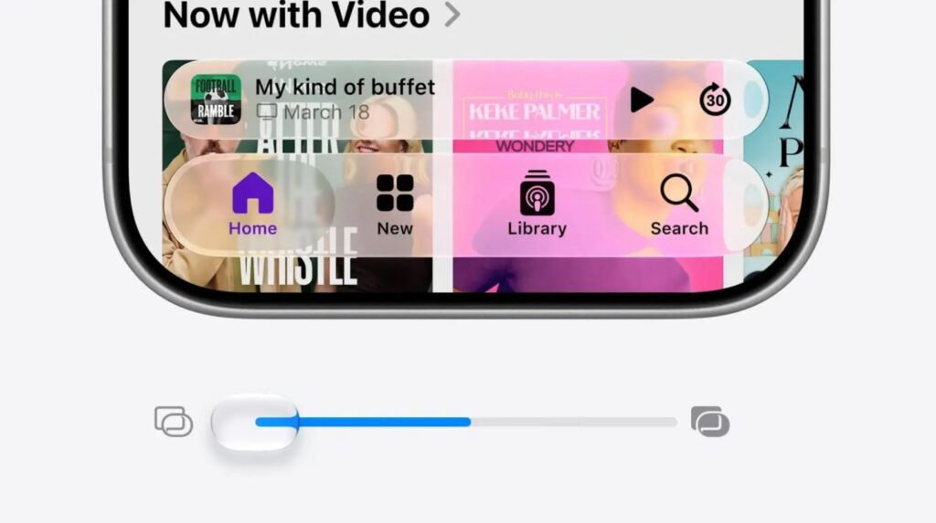 How the design changed in iOS 27. Apple listened to fans and added a slider for transparency adjustment after all. Photo.