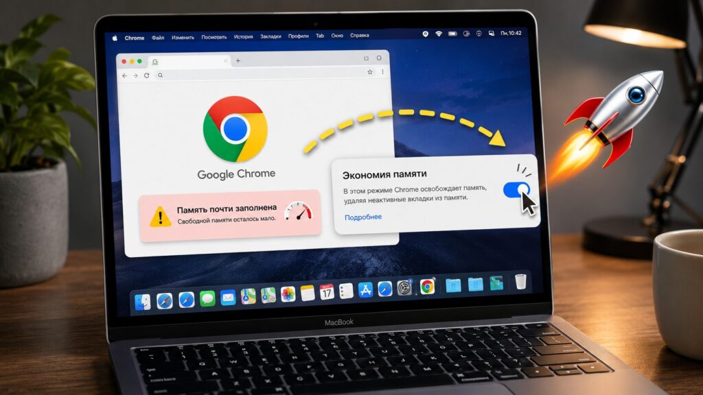 I changed just one setting in Google Chrome on Mac, and the browser stopped lagging. Photo.