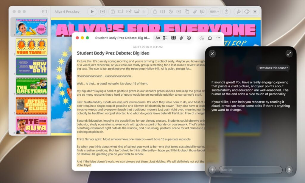 New Siri on Mac: searching files, photos, and documents. The new Siri is built right into search, has a dedicated app, and can be summoned from anywhere. Photo.