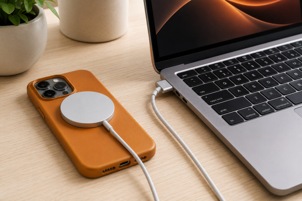 Understanding the differences between MagSafe in Apple smartphones and computers. Photo.