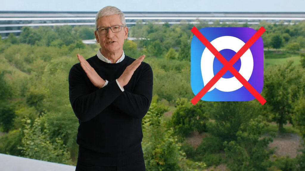 What are MAX's chances of returning to the App Store. Tim Cook hints at chances of a return. Photo.