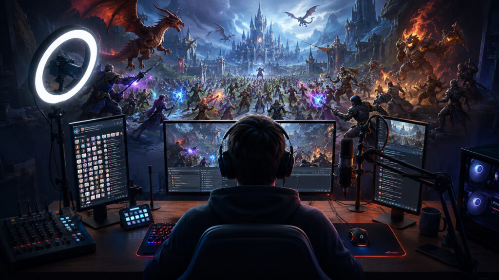 Streaming MMORPGs is no easy task. Photo.