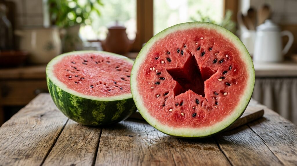 Voids inside a watermelon don't indicate nitrates — there's another reason. Photo.