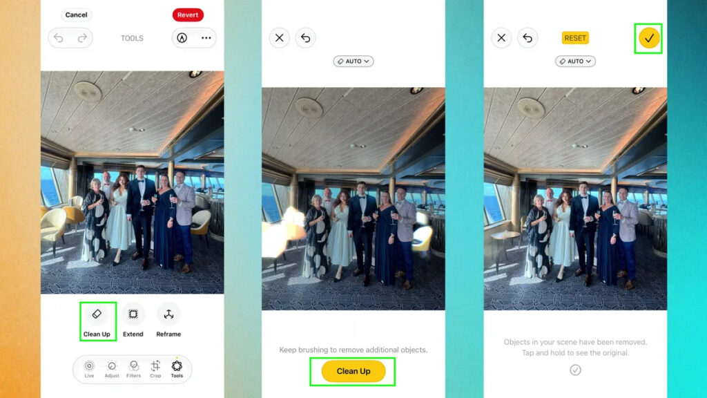 How to remove unwanted objects from a photo on iPhone. The new eraser works much better than the old one. Photo.