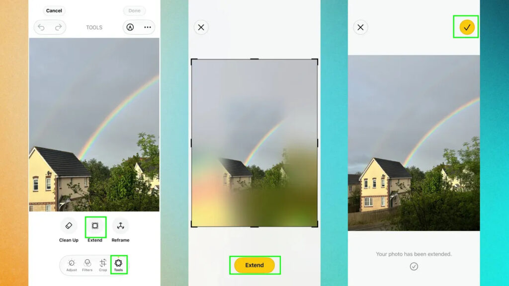 How to extend a photo on iPhone without losing quality. You can extend the frame if you want, but I wouldn't recommend overdoing the extension. Photo.