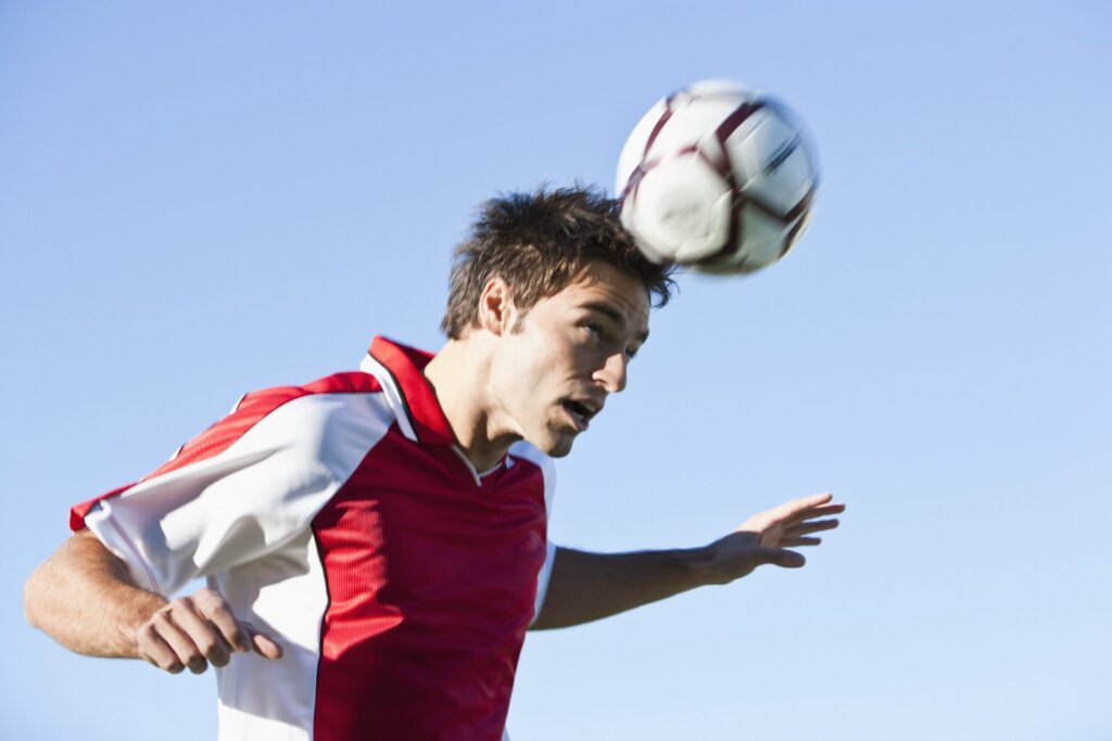 Dangerous football: one header is enough to damage the brain. Photo.