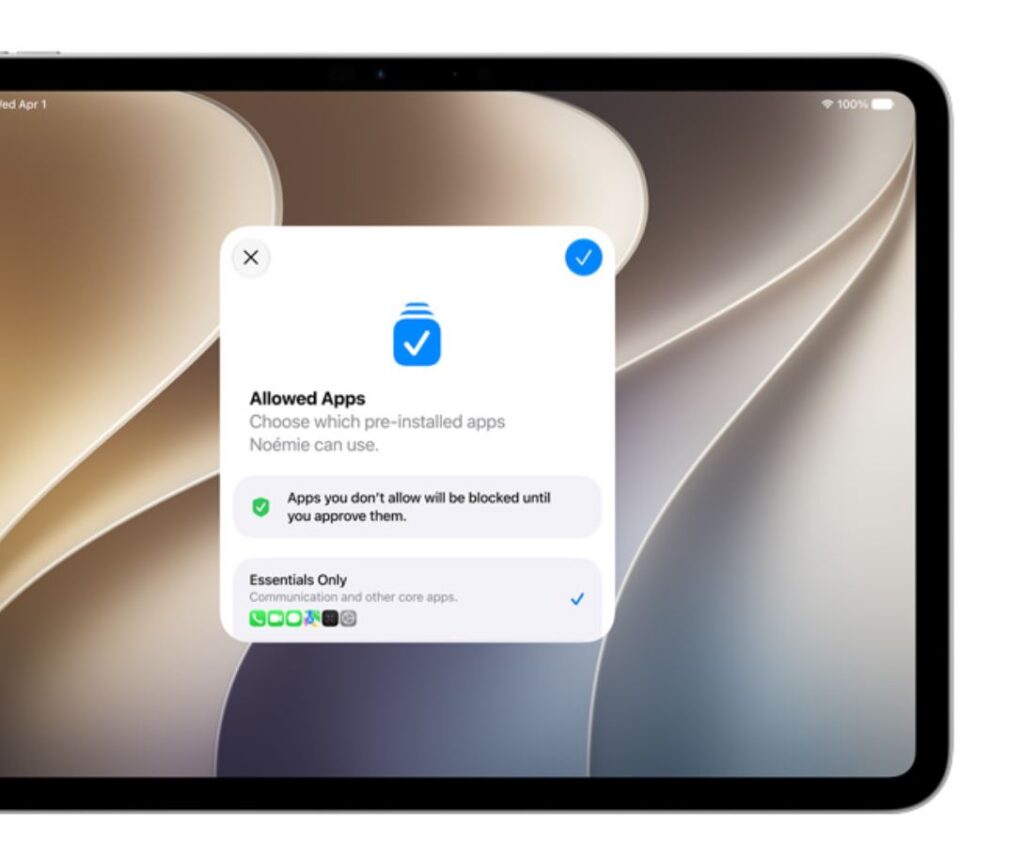 App updates and parental controls in iPadOS 27. New parental control features. We approve. Photo.