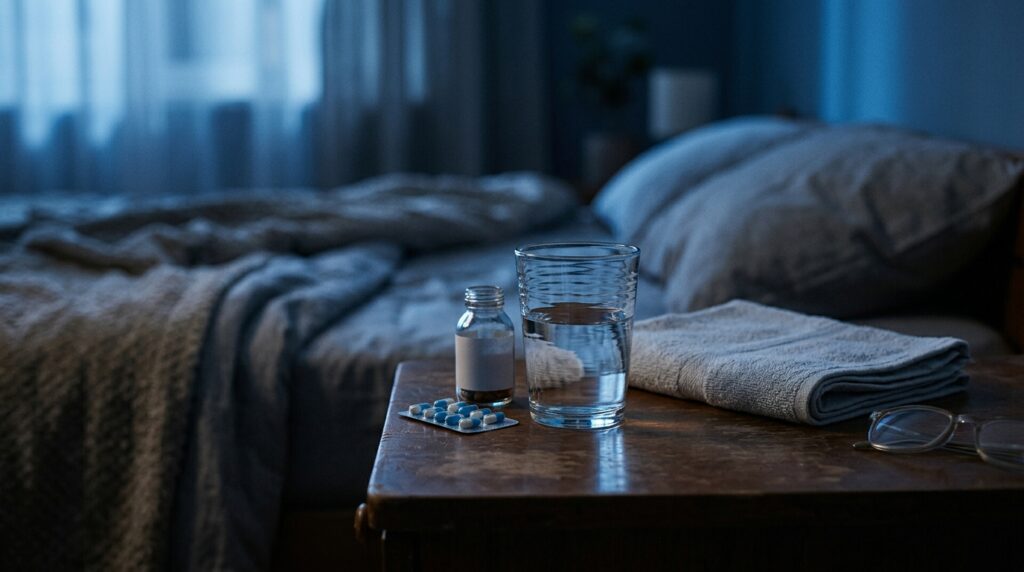 Simple items by the bed can help calm down faster during a sudden awakening