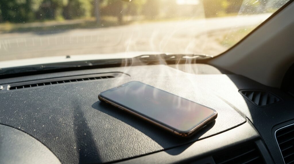 In hot weather, your smartphone can quickly break down and require a battery replacement. Photo.