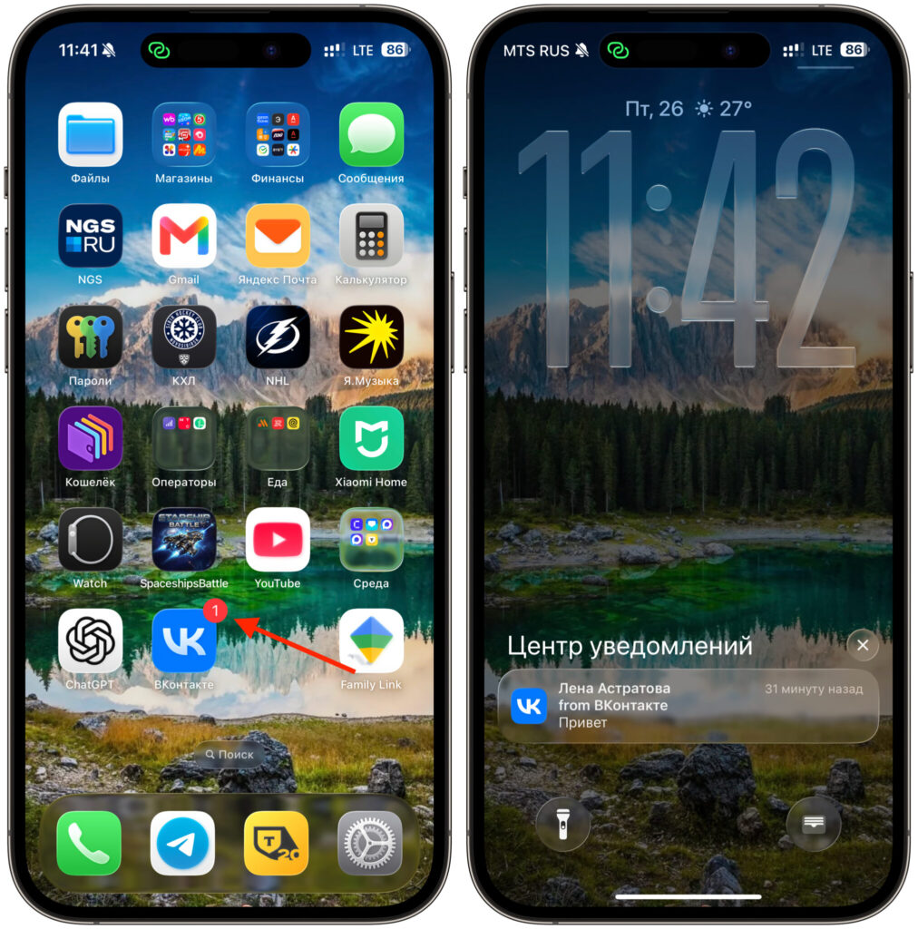 Enabling push notifications in the added PWA. Even the badge on the icon appears. Max can't do that. Photo.