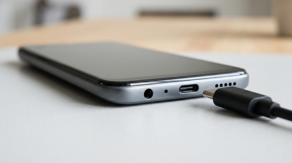 The 3.5mm headphone jack — a rarity that budget phone users still appreciate.