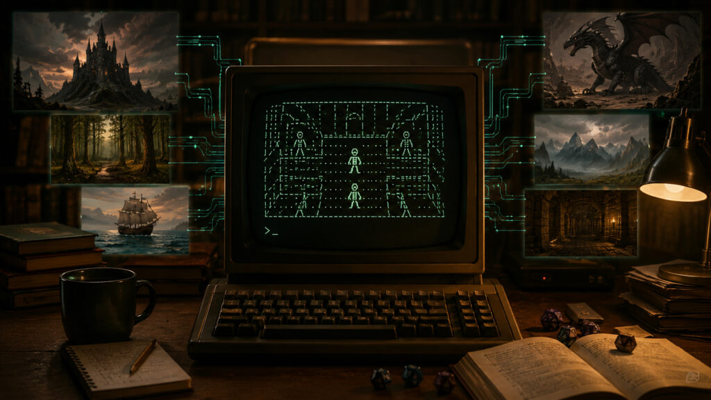 Text worlds: the MUD era. Games once looked like this. Photo.