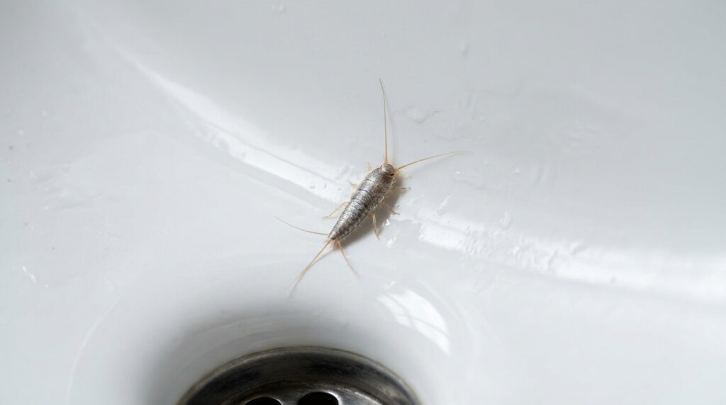 Often a silverfish simply falls into the sink and can't climb out on the smooth wall