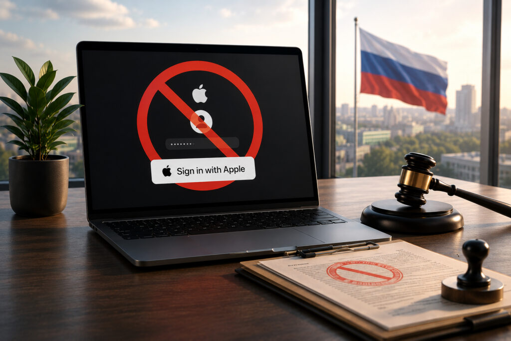 Sign in with Apple and Google buttons will finally disappear from Russian services. Photo.