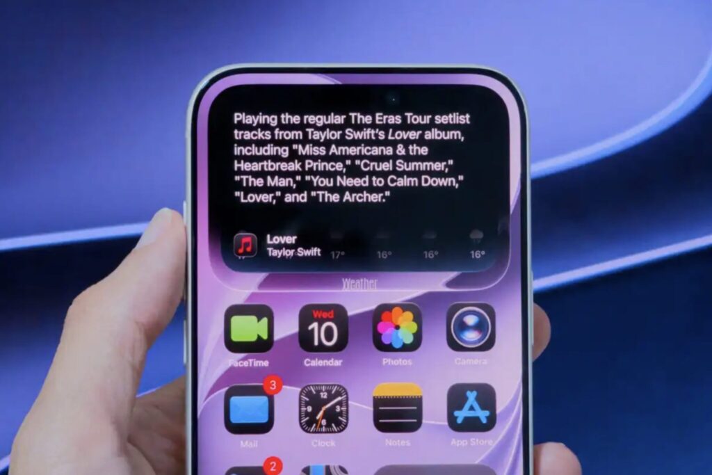 How the new Siri picks music by voice request. The assistant picked the songs. Photo.
