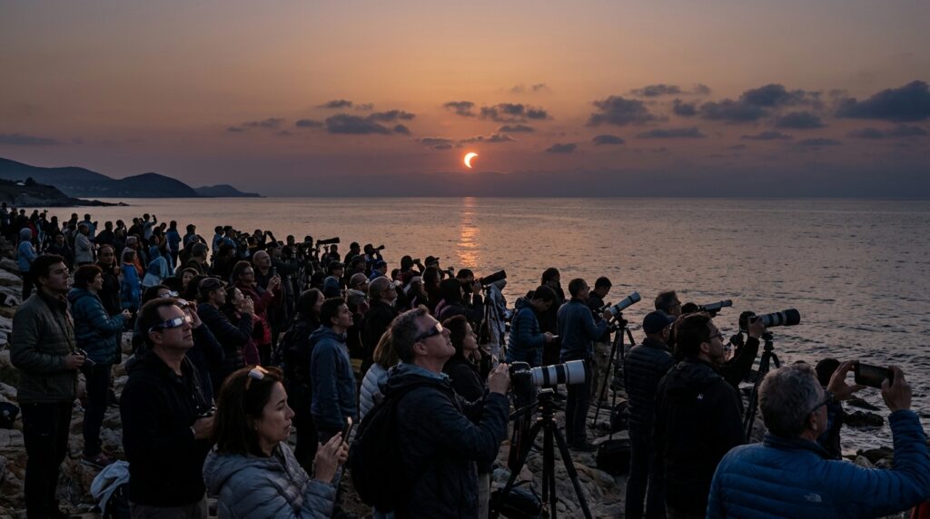 An influx of photographers and astronomy enthusiasts is expected at coastlines with open horizons