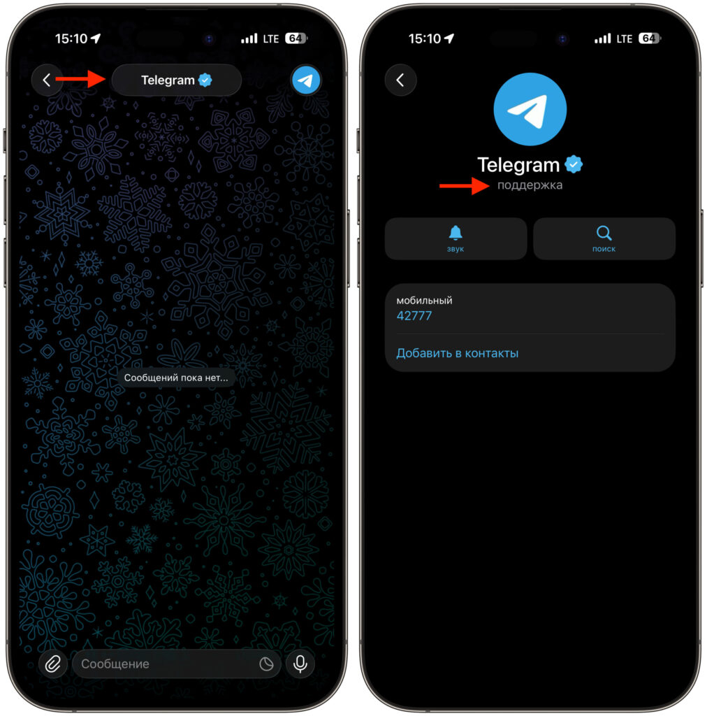 Differences between the real Telegram account and scammers. This is what the official Telegram support account looks like. No last seen time, no creation date, no Block button. Photo.