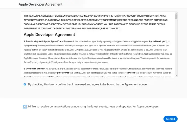 What to do if the tvOS 27 beta update doesn't appear. Go to the beta testing program website and accept the license agreement. Photo.