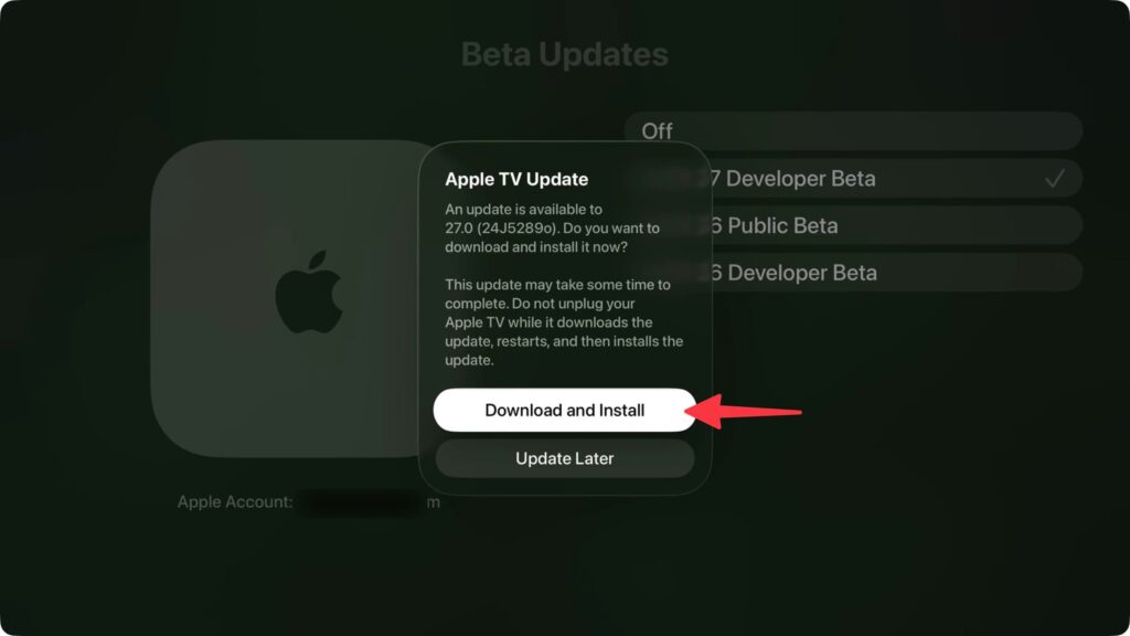 How to download tvOS 27 on Apple TV. Start downloading the beta. Photo.