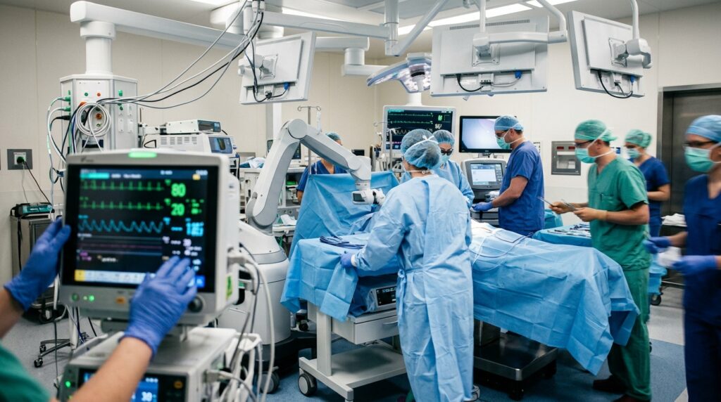 The operating room is a noisy and active place where it's difficult to ensure complete silence