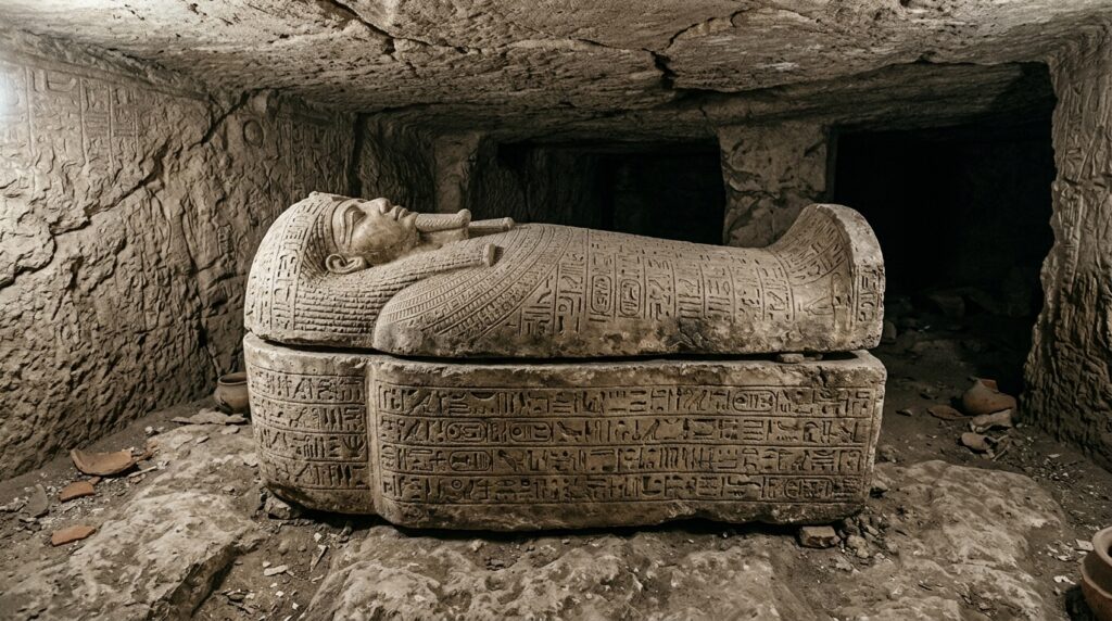 Several mummies were found inside a mysterious sarcophagus in Egypt