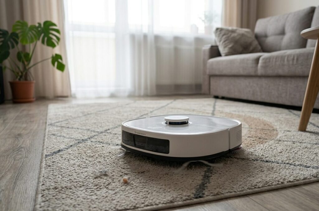 The V15 Evo Ultra does a great job fluffing up the carpet while collecting all dust and dirt