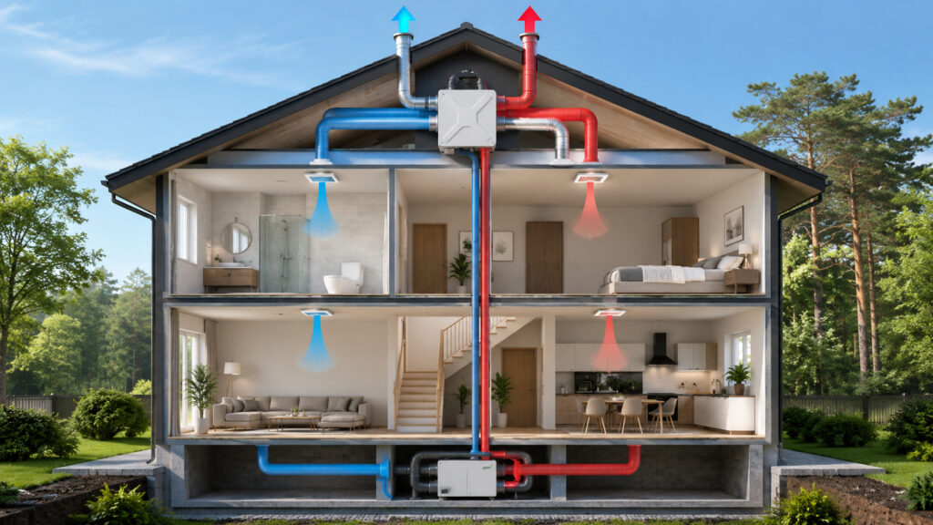 How to properly set up ventilation in a private home. It's critically important that fresh air not only comes in but stale air is also removed. Photo.