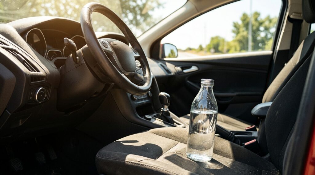 Glass containers don't release chemicals, but water in them still heats up quickly