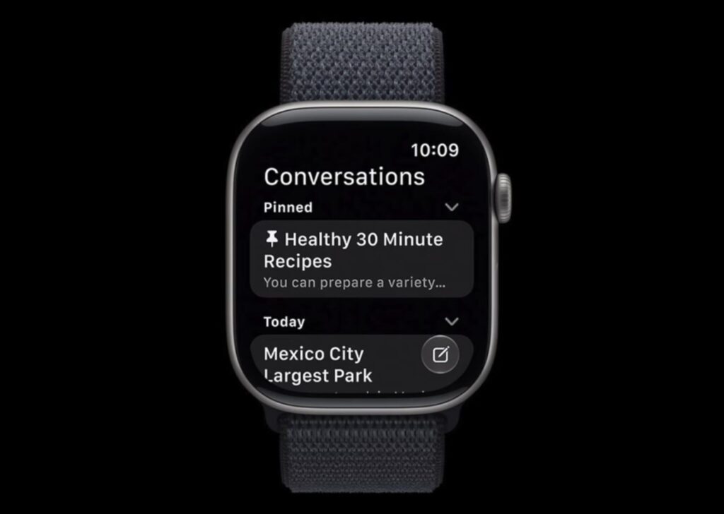 What the new Siri can do on Apple Watch. And the ability to save conversations. Photo.