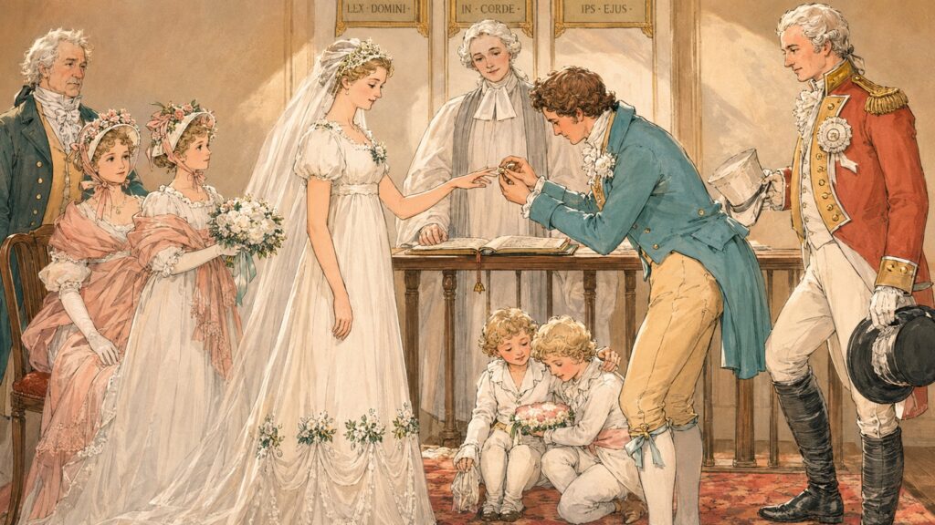 Long ago, the bridesmaid took all the danger at the wedding upon herself. Photo.