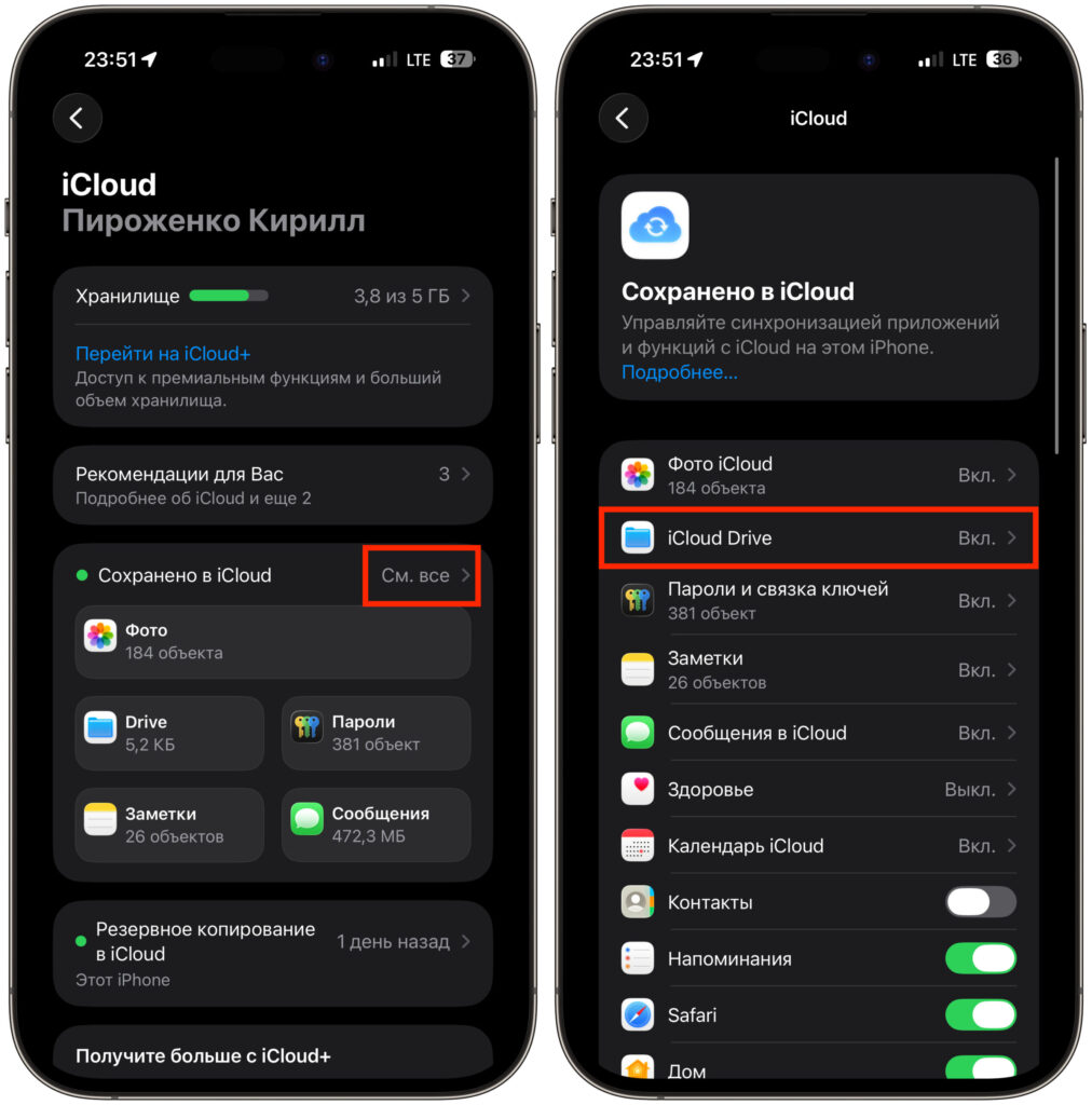 Restoring chats in WhatsApp* on iPhone from iCloud. Make sure iCloud Drive is enabled. Photo.