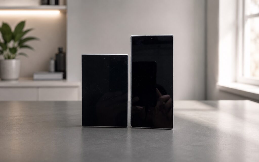 This is what the outer screen of the Galaxy Z Fold 8 (left) and Z Fold 7 (right) looks like