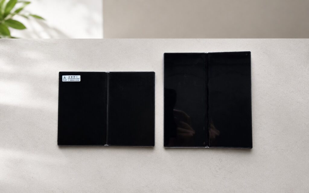 Galaxy Z Fold 8 unfolded (left) and Z Fold 7 (right)
