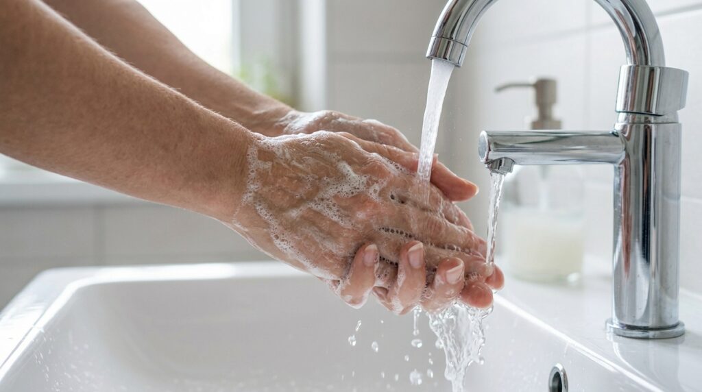 There is no difference in effectiveness between bar and liquid soap, but there are some nuances. Photo.