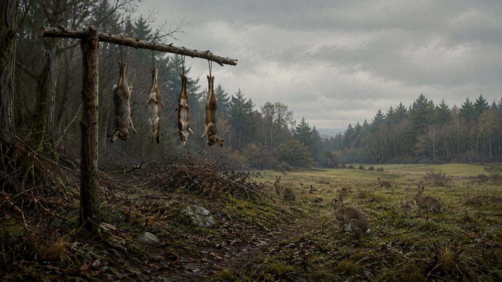 A so-called 'gamekeeper's gibbet' — killed animals were hung up to scare off the rest.