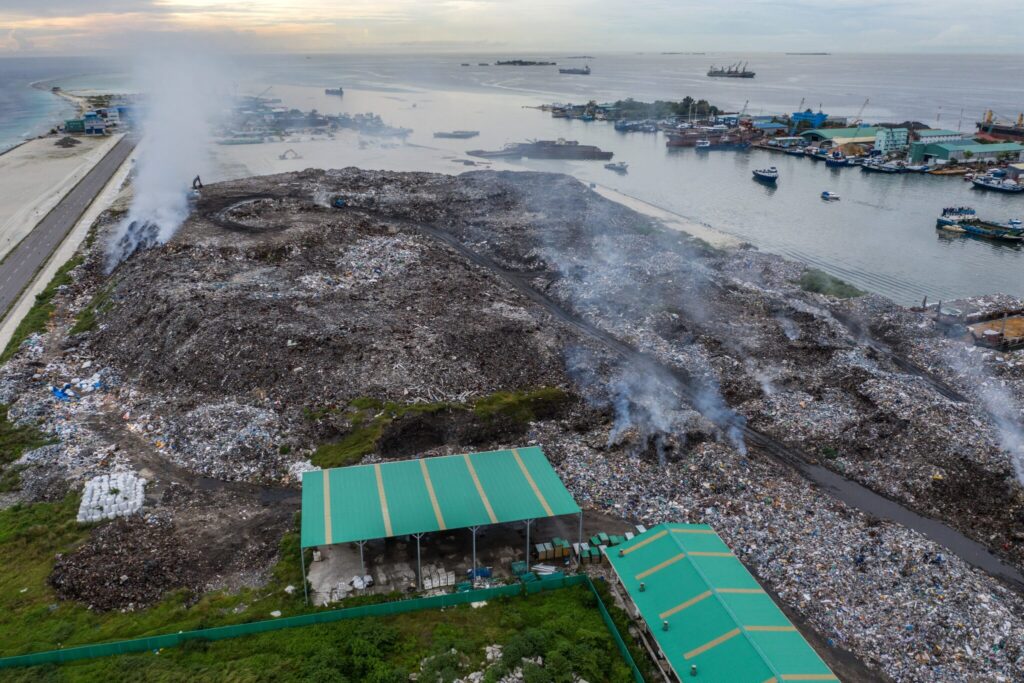 Thilafushi, a Maldivian island entirely built from garbage.