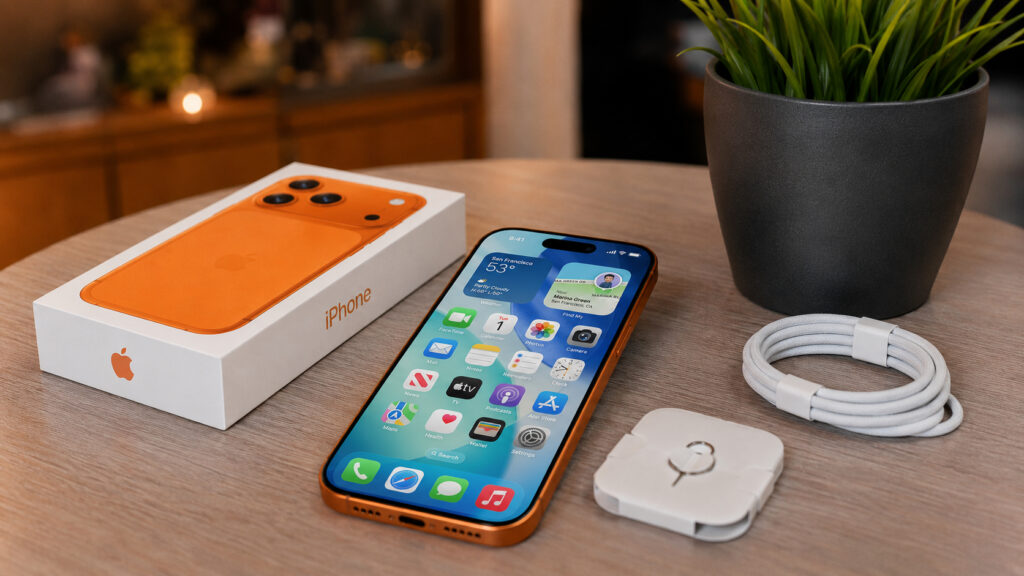 Why the eSIM version of the iPhone 17 Pro Max is better than the regular one. The display here is bigger than on the 15 Plus, and you can really feel it. Photo.
