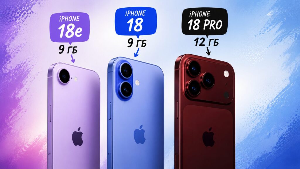 iPhone 18 and 18e will get 9 GB of RAM and an A20 processor. Photo.