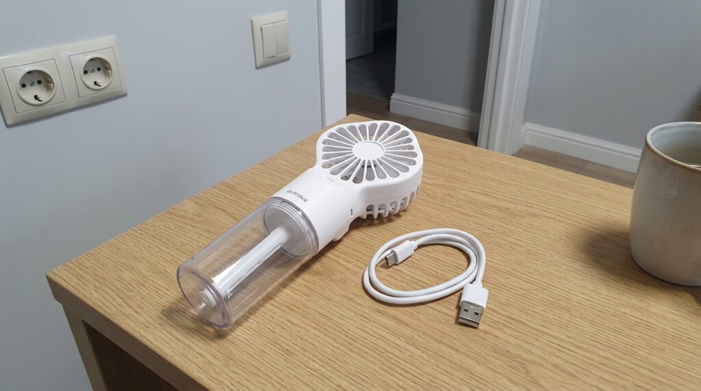 For 419 rubles — a fan that also sprays water in your face, like at the beach