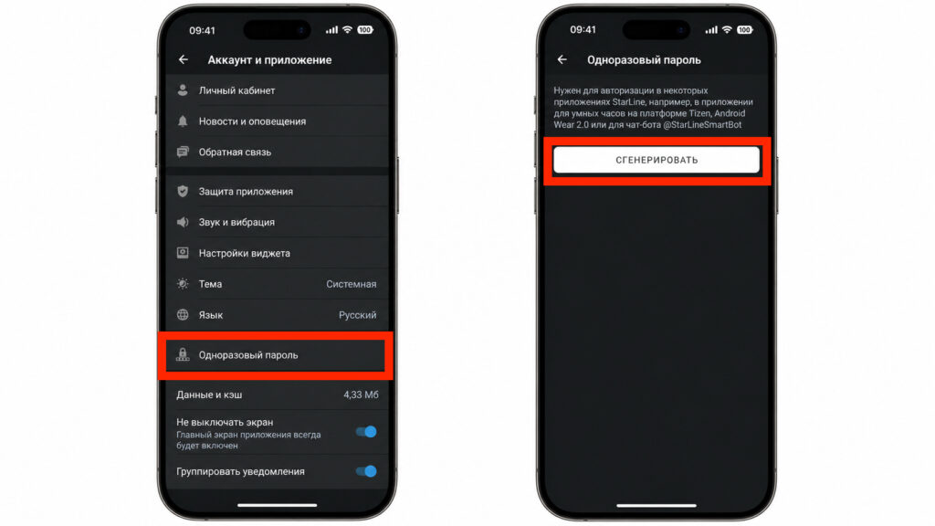 How to Connect StarLine to Alice on iPhone. Generate a one-time password. Photo.