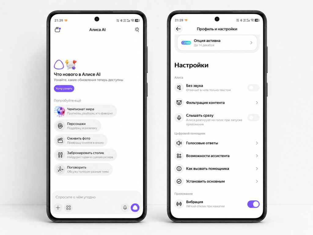 The option is activated through the app