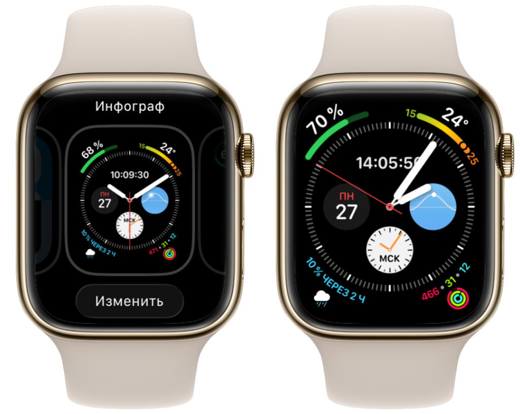 The Infograph watch face on Apple Watch.