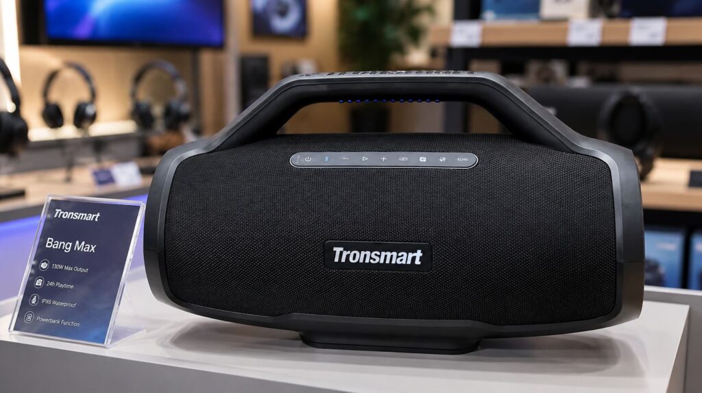 Powerful Bluetooth speaker for parties. The coolest party speaker, without a doubt. Photo.